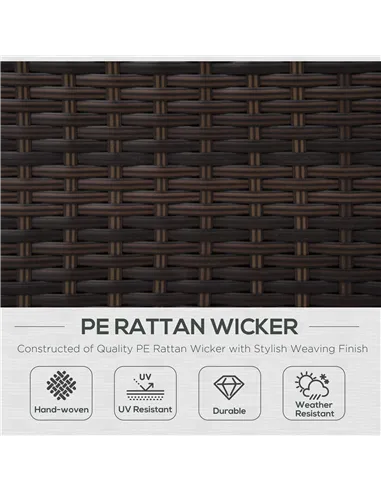 Outsunny Single Seater Rattan Chair, PE Wicker Garden Armchair with 10 cm Thickened Cushion, All-Weather Rattan Garden Chair wit