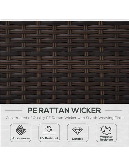 Outsunny Single Seater Rattan Chair, PE Wicker Garden Armchair with 10 cm Thickened Cushion, All-Weather Rattan Garden Chair wit