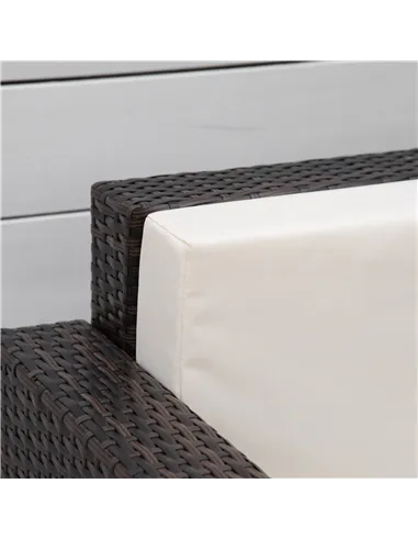 Outsunny Single Seater Rattan Chair, PE Wicker Garden Armchair with 10 cm Thickened Cushion, All-Weather Rattan Garden Chair wit