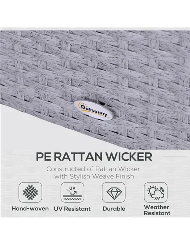 Outsunny 5 Pieces PE Rattan Garden Furniture Set with 10cm Thick Padded Cushions, Wicker Weave Outdoor Seating Chairs with 2 Arm