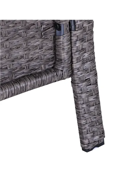 Outsunny 5 Pieces PE Rattan Garden Furniture Set with 10cm Thick Padded Cushions, Wicker Weave Outdoor Seating Chairs with 2 Arm