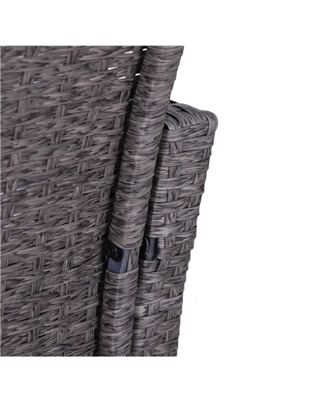 Outsunny 5 Pieces PE Rattan Garden Furniture Set with 10cm Thick Padded Cushions, Wicker Weave Outdoor Seating Chairs with 2 Arm