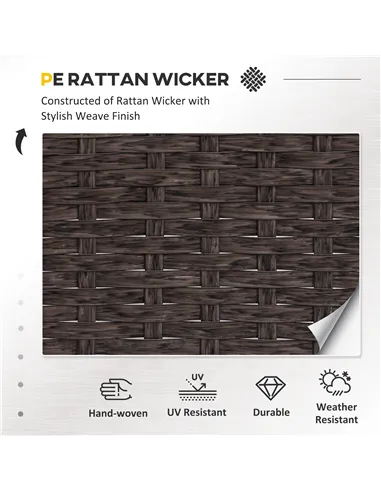 Outsunny 5 Pieces PE Rattan Garden Furniture Set with 10cm Thick Padded Cushions, Wicker Weave Outdoor Seating Chairs with 2 Arm