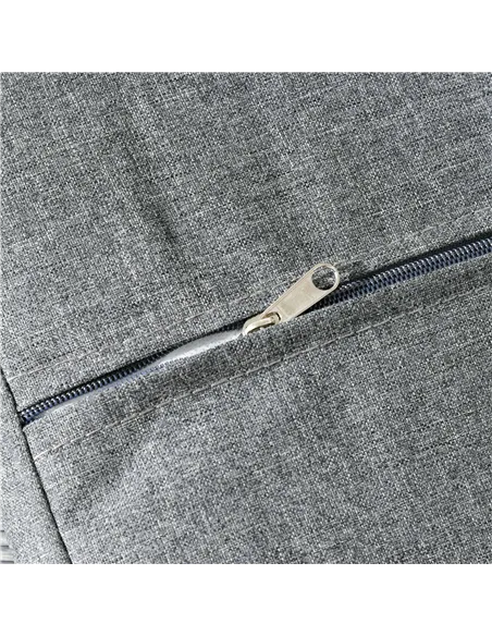 Outsunny String Rattan Armchair and Footstool Set, with Cushions - Grey