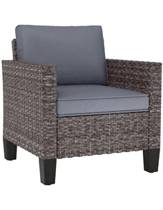 Outsunny Single Rattan Armchair, with Cushions - Mixed Grey