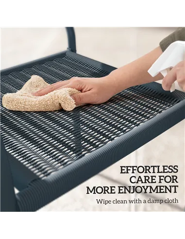 Outsunny Garden Chairs Set of 4, Stackable Rattan Effect Dining Chairs with Armrest, Weather Resistant and Lightweight Outdoor F