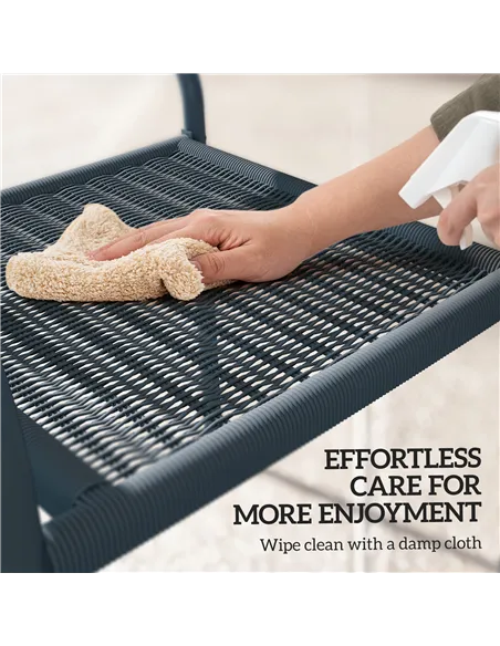 Outsunny Garden Chairs Set of 4, Stackable Rattan Effect Dining Chairs with Armrest, Weather Resistant and Lightweight Outdoor F