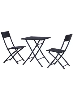 Outsunny 2-Seater Rattan Furniture Set-Black