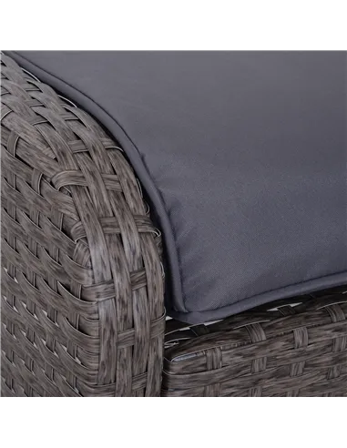 Outsunny 2-Seater Rattan Furniture Set, Steel Frame-Grey