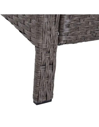 Outsunny 2-Seater Rattan Furniture Set, Steel Frame-Grey