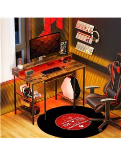 HOMCOM Computer Desk with LED Lights and Power Outlets, 120 x 55 cm Gaming Desk with Monitor Stand, Sliding Keyboard Tray and St 2