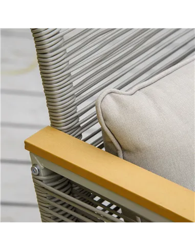 Outsunny 4 Pieces Rattan Garden Furniture Set - Grey