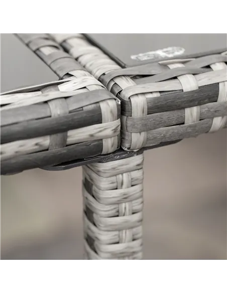 Outsunny 8-Seater Rattan Furniture Set Wicker Weave Patio Dining Table Seat