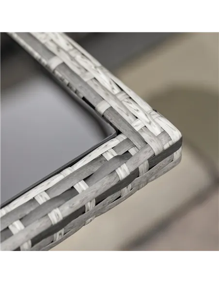 Outsunny 8-Seater Rattan Furniture Set Wicker Weave Patio Dining Table Seat