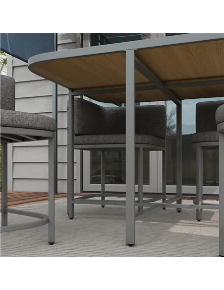 Outsunny 4-Seater Rattan Cube Garden Furniture Set with Cushions - Grey