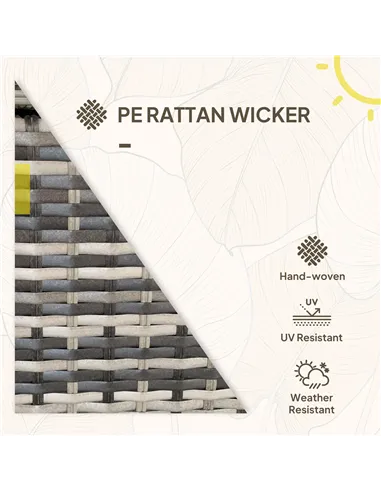 Outsunny Seven-Piece Rattan Patio Furniture Set, with Cushions - Grey