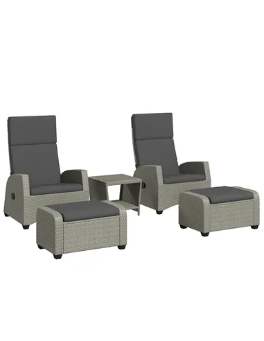Outsunny 5-Piece Rattan Garden Furniture Set with Cushions - Charcoal Grey