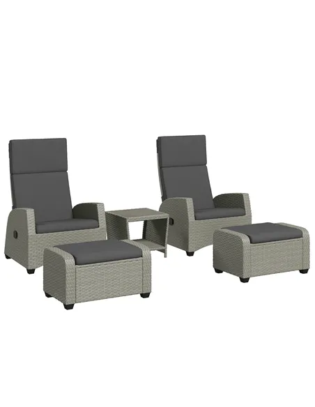 Outsunny 5-Piece Rattan Garden Furniture Set with Cushions - Charcoal Grey