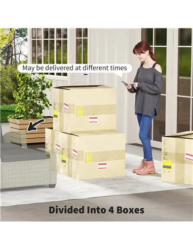 Outsunny 5-Piece Rattan Garden Furniture Set with Cushions - Charcoal Grey