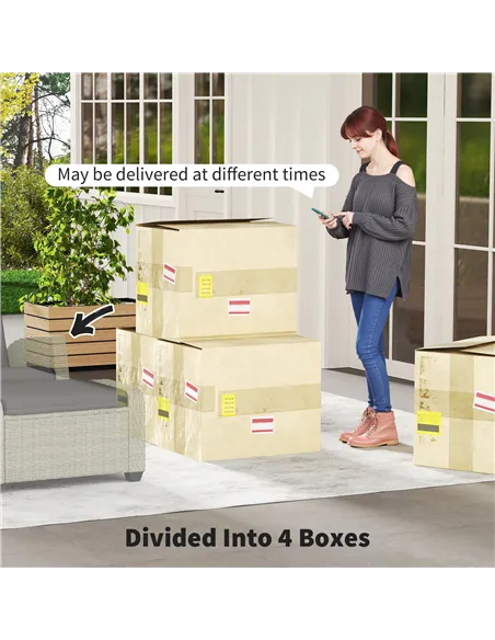 Outsunny 5-Piece Rattan Garden Furniture Set with Cushions - Charcoal Grey