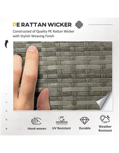 Outsunny 5 Pieces Rattan Garden Furniture Set with Dining Table, Cushions - Dark Blue