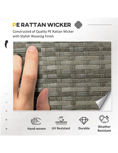 Outsunny 5 Pieces Rattan Garden Furniture Set with Dining Table, Cushions - Dark Blue