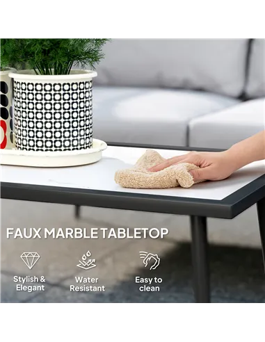 Outsunny 4-Piece Garden Furniture Set with Cushions - Light Grey