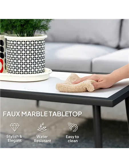 Outsunny 4-Piece Garden Furniture Set with Cushions - Light Grey