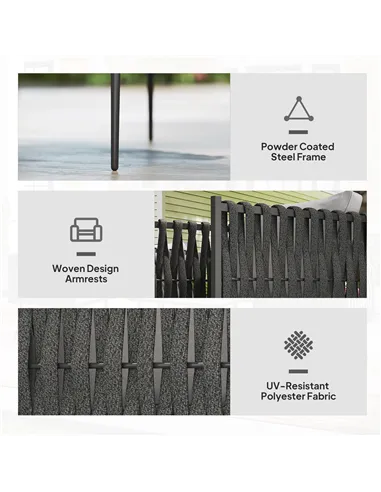 Outsunny 4-Piece Garden Furniture Set with Cushions - Light Grey