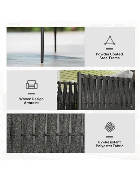 Outsunny 4-Piece Garden Furniture Set with Cushions - Light Grey