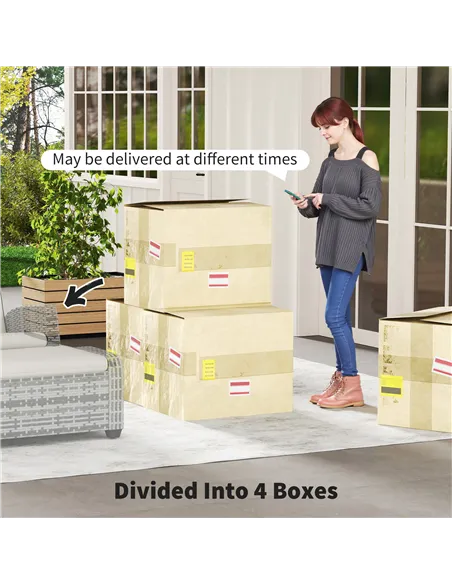 Outsunny 5-Piece Rattan Garden Furniture Set with Cushions - Grey