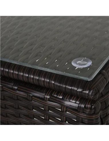 Outsunny 3 Pieces PE Rattan Patio Lounge Chair Set, Outdoor Recliner Lounge Chairs with Wheels, for Outside with Cushions, Headr