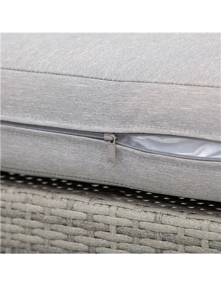 Outsunny Three-Piece Corner Rattan Set, with Glass Tables