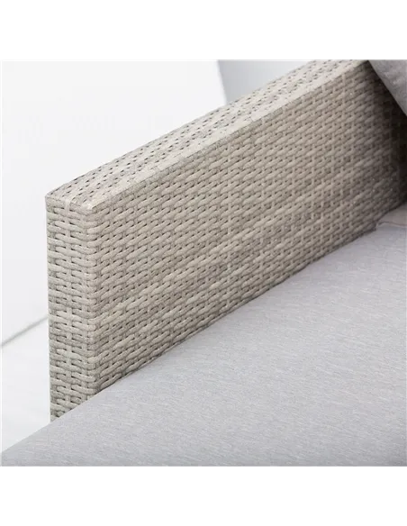 Outsunny Three-Piece Corner Rattan Set, with Glass Tables