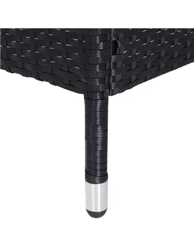 Outsunny 2-Seater Rattan Chair Set W/Middle Tea Table-Black