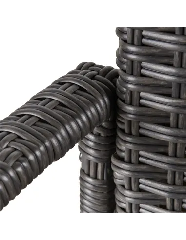 Outsunny Outdoor PE Rattan Rocking Chair, Garden Rocking Chair Set with Armrest and Cushion, Grey