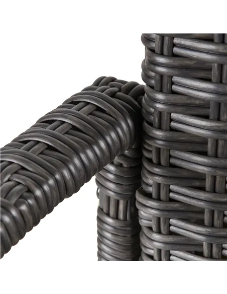 Outsunny Outdoor PE Rattan Rocking Chair, Garden Rocking Chair Set with Armrest and Cushion, Grey