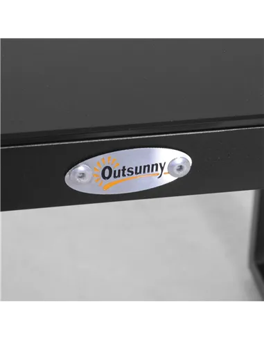 Outsunny 2 Seater Rattan Coffee Set-Black