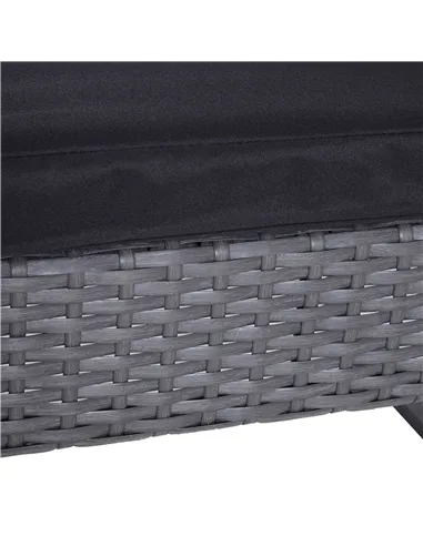 Outsunny 2 Seater Rattan Patio Set W/ Cushions-Grey/Black