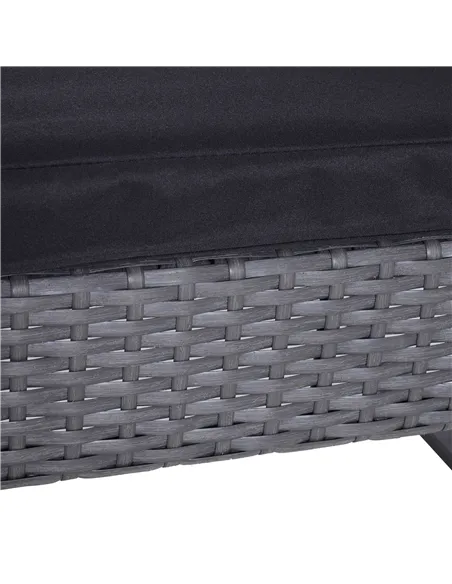 Outsunny 2 Seater Rattan Patio Set W/ Cushions-Grey/Black