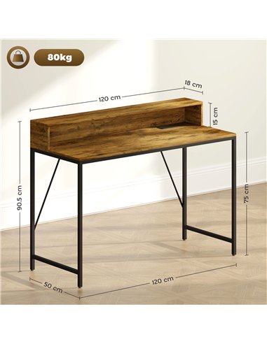 HOMCOM 120cm Computer Desk with LED Lights and Power Outlets, Gaming Desk with Monitor Stand, Computer Table with Remote for Hom