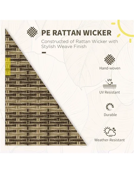 Outsunny Six-Piece Rattan Garden Set, with Reclining Chairs - Grey