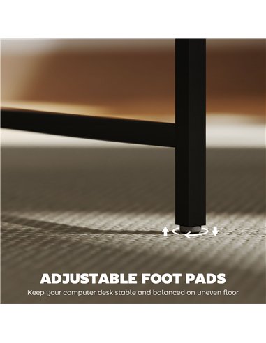 HOMCOM 120cm Computer Desk with LED Lights and Power Outlets, Gaming Desk with Monitor Stand, Computer Table with Remote for Hom