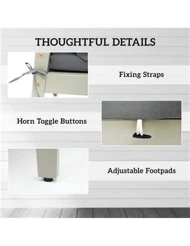 Outsunny Five-Piece Rattan Patio Set, with Wood-Top Table - Grey