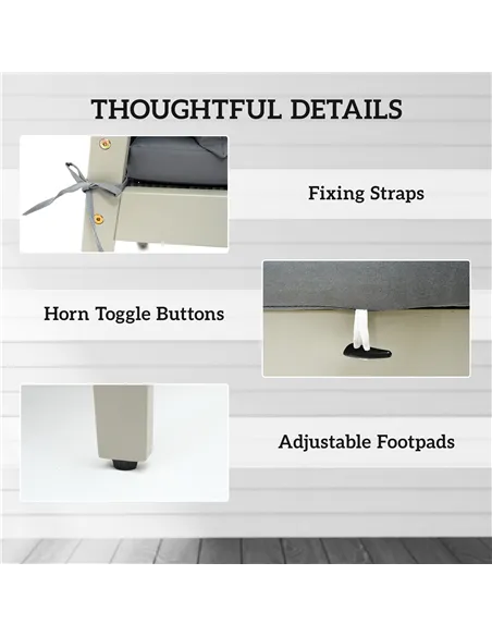 Outsunny Five-Piece Rattan Patio Set, with Wood-Top Table - Grey