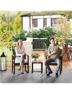 Outsunny Three-Piece Rattan Chair Set - White 2