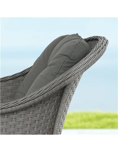 Outsunny Four-Piece Rattan Set, with Glass-Top Table - Light Grey