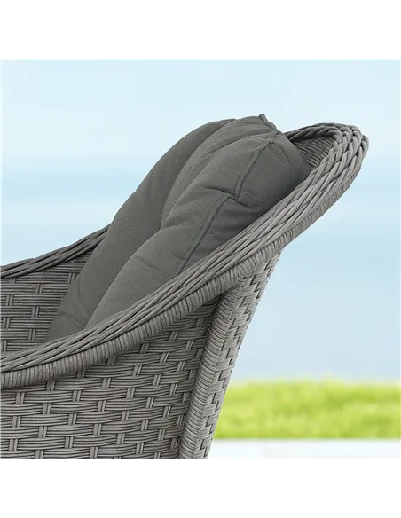 Outsunny Four-Piece Rattan Set, with Glass-Top Table - Light Grey