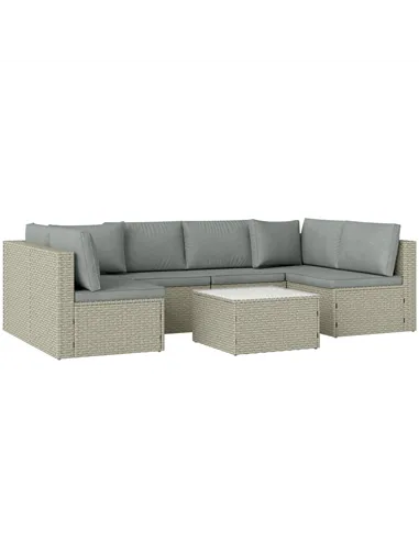 Outsunny Seven-Piece Modular Rattan Set - Light Brown