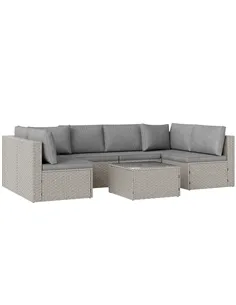 Outsunny Seven-Piece Modular Rattan Set - Grey